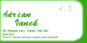 adrian vanek business card